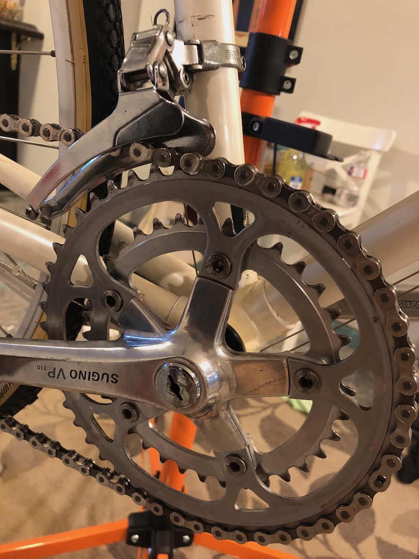 The cleaned-up crankset.